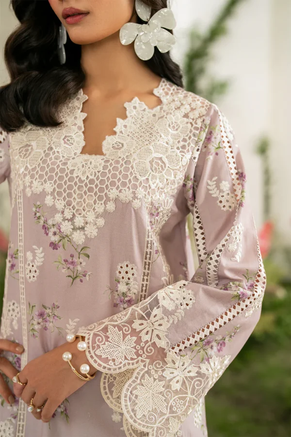 IFE-09 Embroidered Lawn Unstitched 3-Piece Suit - Festive Edition '25 by Iznik Fashions - Image 3