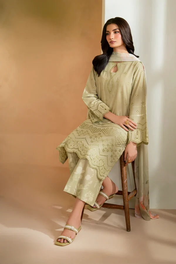UE-475 Embroidered Lawn Unstitched 3-Piece Suit - Sole Mode '25 by Iznik Fashions - Image 3