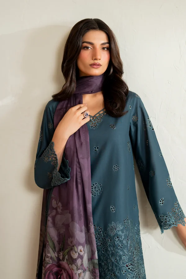 UE-474 Embroidered Lawn Unstitched 3-Piece Suit - Sole Mode '25 by Iznik Fashions - Image 9
