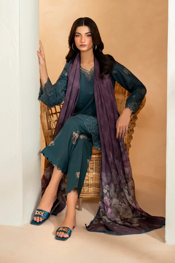 UE-474 Embroidered Lawn Unstitched 3-Piece Suit - Sole Mode '25 by Iznik Fashions - Image 11