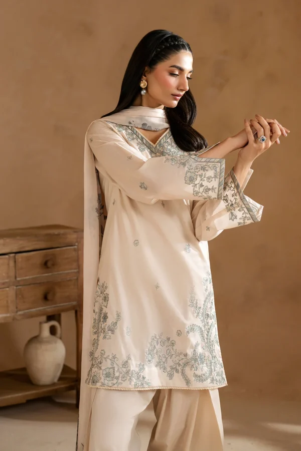 UE-485 Embroidered Lawn Unstitched 3-Piece Suit - Sole Mode '25 by Iznik Fashions - Image 5