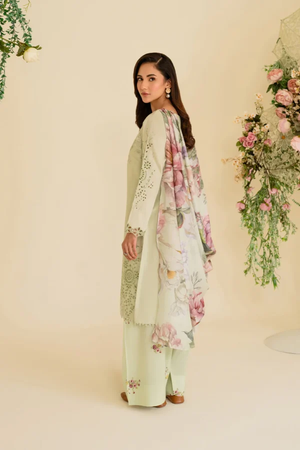 UE-423 Embroidered Textured Lawn Ustitched 3-Piece Suit - Sole Mode '25 by Iznik Fashions - Image 5