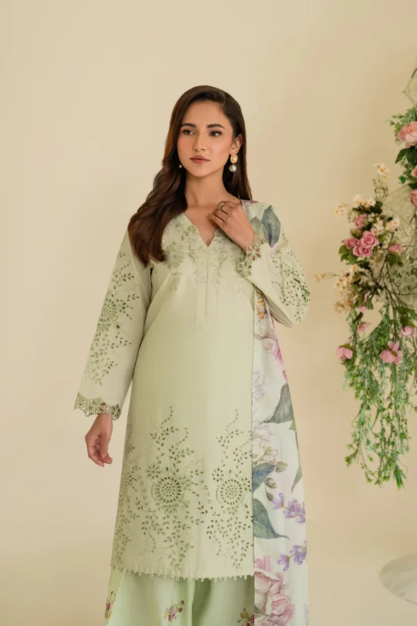 UE-423 Embroidered Textured Lawn Ustitched 3-Piece Suit - Sole Mode '25 by Iznik Fashions - Image 6