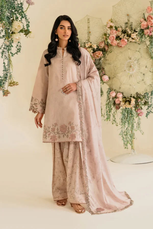 UE-424 Embroidered Textured Lawn Ustitched 3-Piece Suit - Sole Mode '25 by Iznik Fashions