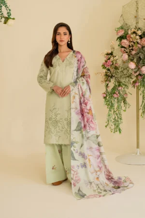 UE-423 Embroidered Textured Lawn Ustitched 3-Piece Suit - Sole Mode '25 by Iznik Fashions