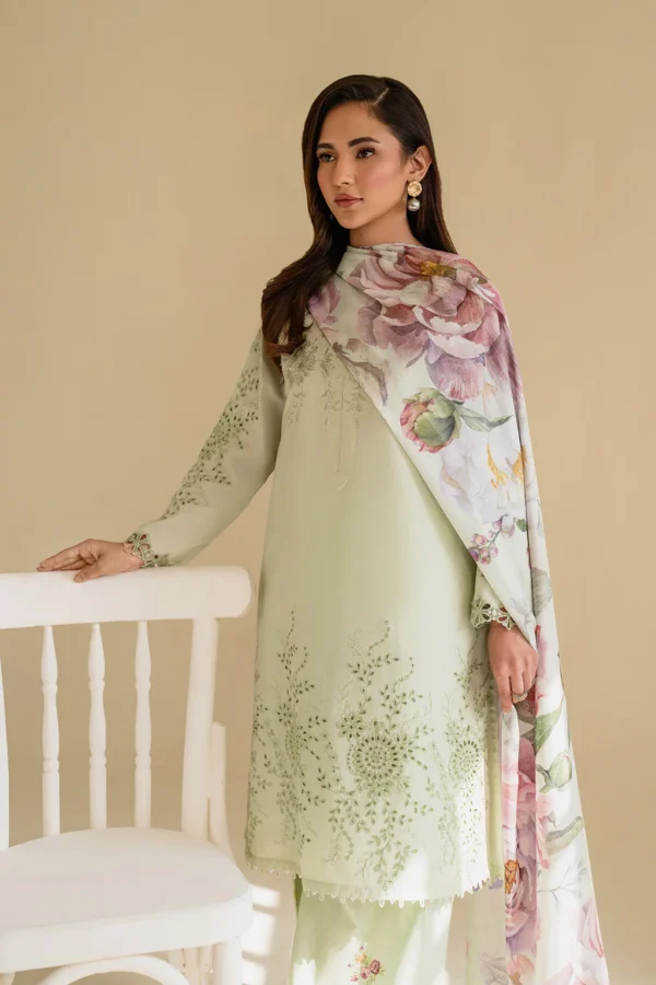 UE-423 Embroidered Textured Lawn Ustitched 3-Piece Suit - Sole Mode '25 by Iznik Fashions - Image 9