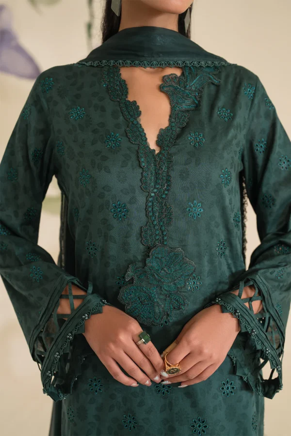 UE-429 Embroidered Textured Lawn Unstitched 3-Piece Suit - Sole Mode '25 by Iznik Fashions - Image 3