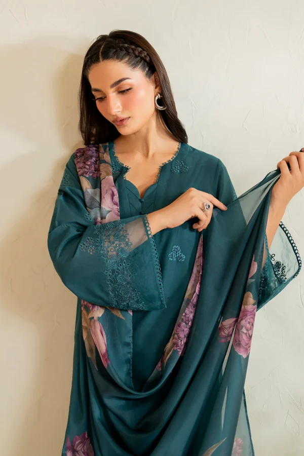 UE-482 Embroidered Lawn Unstitched 3-Piece Suit - Sole Mode '25 by Iznik Fashions - Image 3