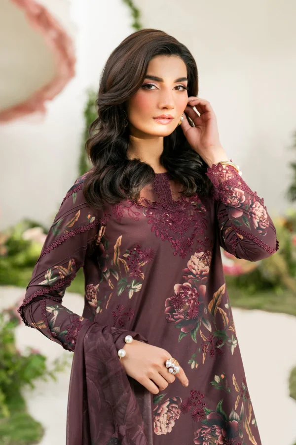 IFE-10 Embroidered Lawn Unstitched 3-Piece Suit - Festive Edition '25 by Iznik Fashions - Image 6