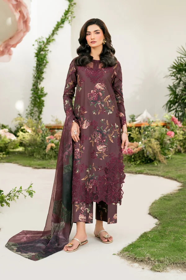 IFE-10 Embroidered Lawn Unstitched 3-Piece Suit - Festive Edition '25 by Iznik Fashions - Image 7