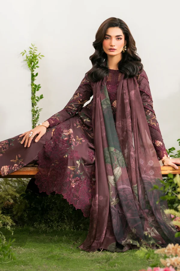 IFE-10 Embroidered Lawn Unstitched 3-Piece Suit - Festive Edition '25 by Iznik Fashions - Image 4