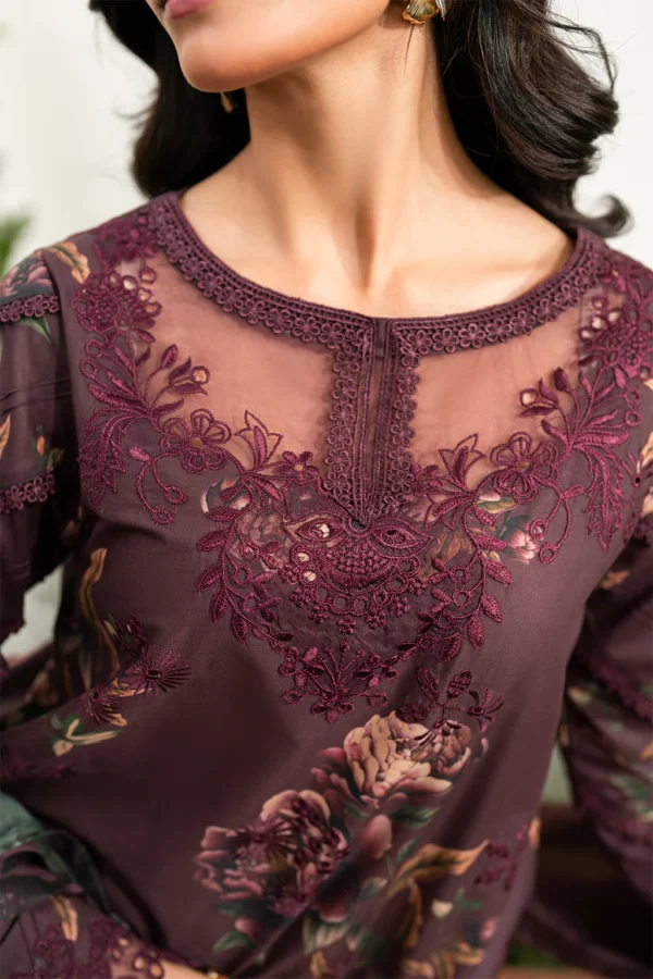 IFE-10 Embroidered Lawn Unstitched 3-Piece Suit - Festive Edition '25 by Iznik Fashions - Image 3
