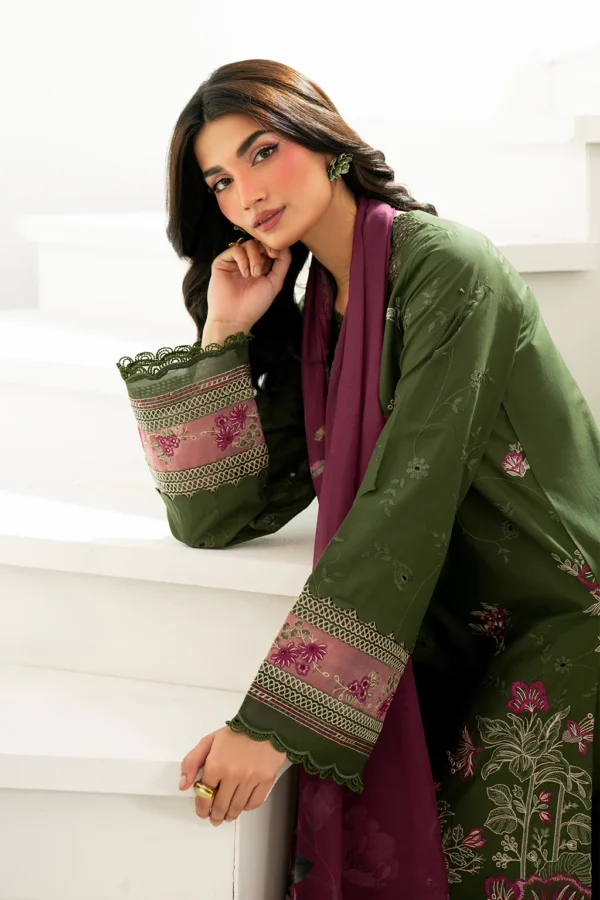 IFE-02 Embroidered Lawn Unstitched 3-Piece Suit - Festive Edition '25 by Iznik Fashions - Image 9