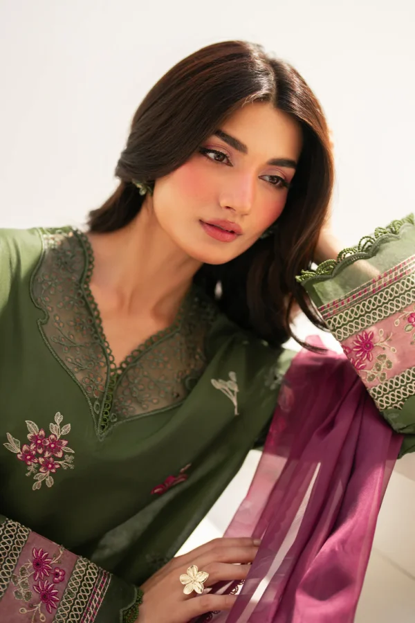 IFE-02 Embroidered Lawn Unstitched 3-Piece Suit - Festive Edition '25 by Iznik Fashions - Image 11