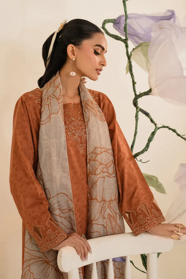 UE-419 Textured Lawn Unstitched 3-Piece Suit - Sole Mode '25 by Iznik Fashions - Image 3