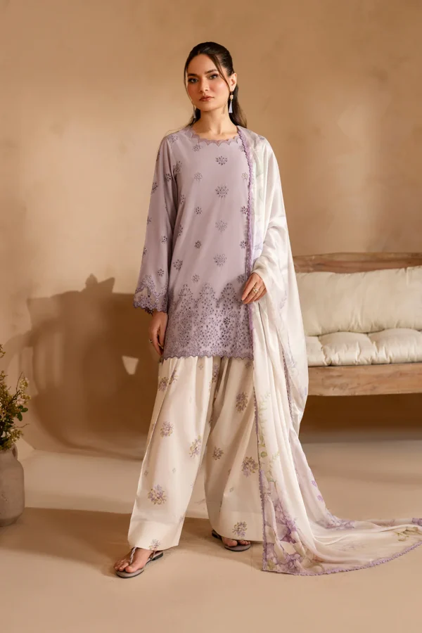 UE-478 Embroidered Lawn Unstitched 3-Piece Suit - Sole Mode '25 by Iznik Fashions - Image 5