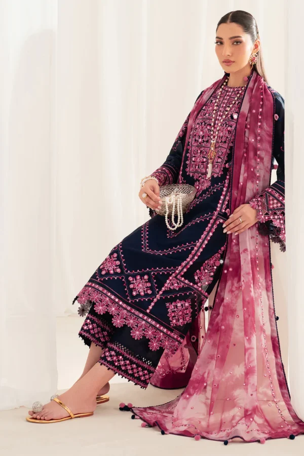 EMBROIDERED LAWN IL'25-D01 Unstitched 3-Piece Suit - Iris Luxury Lawn by Jazmin - Image 2