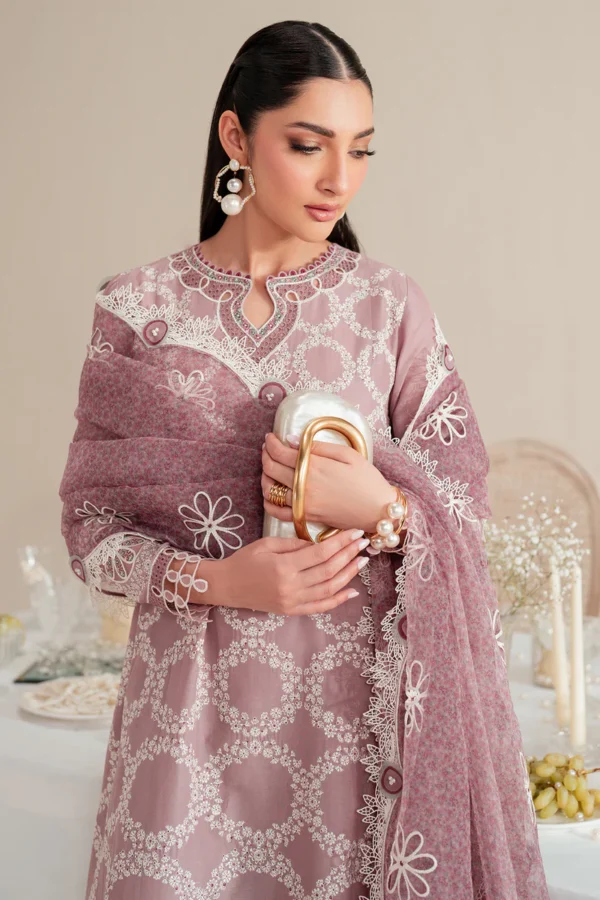 EMBROIDERED LAWN IL'25-D10 Unstitched 30-Piece Suit - Iris Luxury Lawn by Jazmin - Image 3