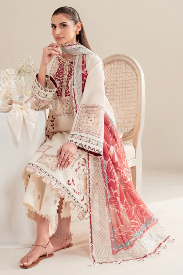 EMBROIDERED LAWN IL'25-D02 Unstitched 3-Piece Suit - Iris Luxury Lawn by Jazmin - Image 2