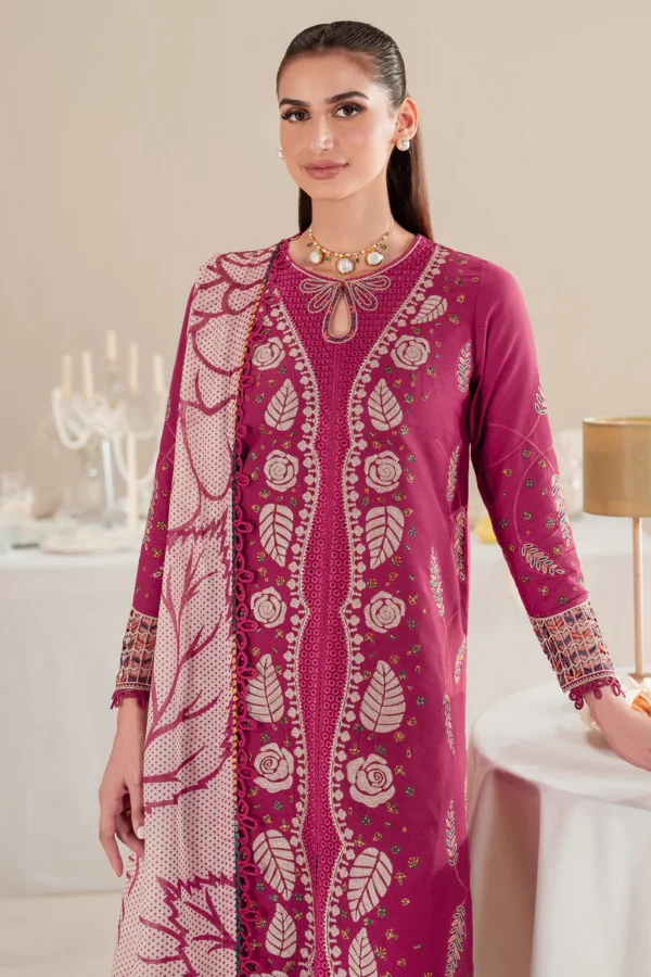 EMBROIDERED DOBBY LAWN IL'25-D05 Unstitched 3-Piece Suit - Iris Luxury Lawn by Jazmin - Image 5