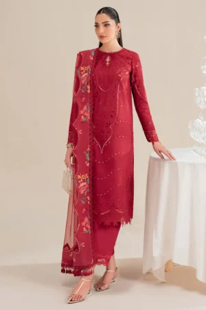 EMBROIDERED LAWN IL'25-D03 Unstitched 3-Piece Suit - Iris Luxury Lawn by Jazmin