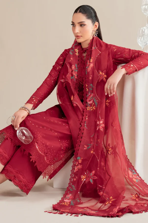 EMBROIDERED LAWN IL'25-D03 Unstitched 3-Piece Suit - Iris Luxury Lawn by Jazmin - Image 2