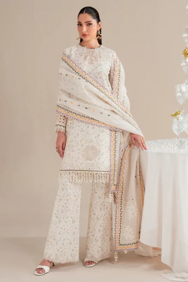 EMBROIDERED LAWN IL'25-D09 Unstitched 3-Piece Suit - Iris Luxury Lawn by Jazmin
