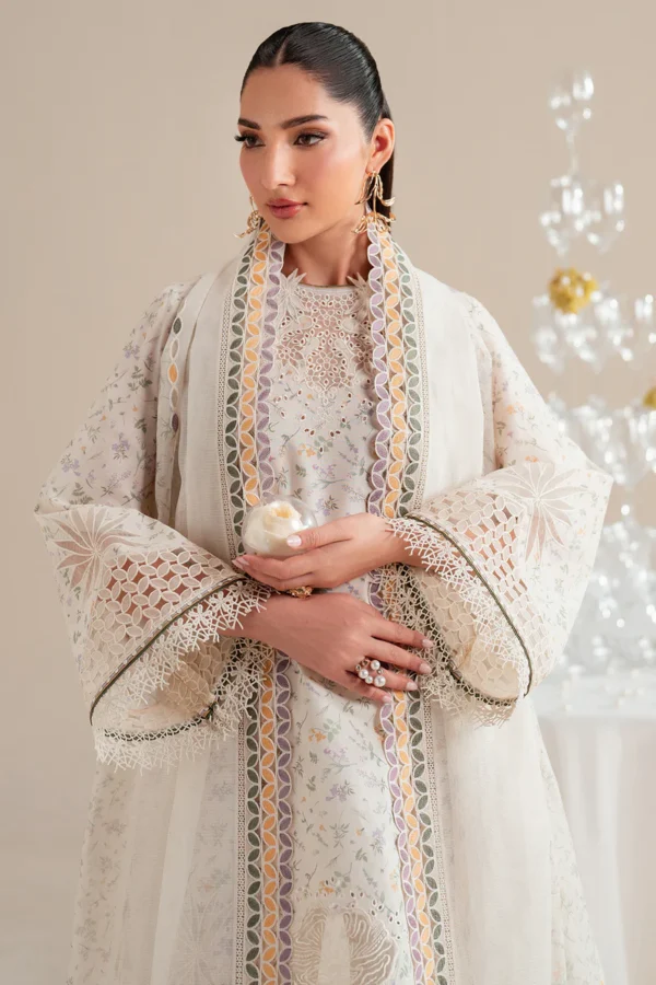 EMBROIDERED LAWN IL'25-D09 Unstitched 3-Piece Suit - Iris Luxury Lawn by Jazmin - Image 4