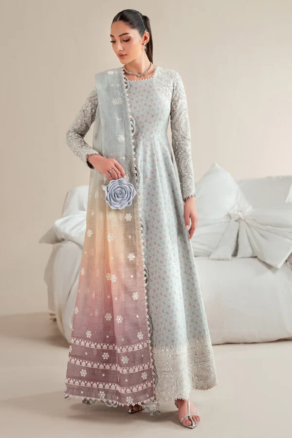EMBROIDERED LAWN IL'25-D04 Unstitched 3-Piece Suit - Iris Luxury Lawn by Jazmin