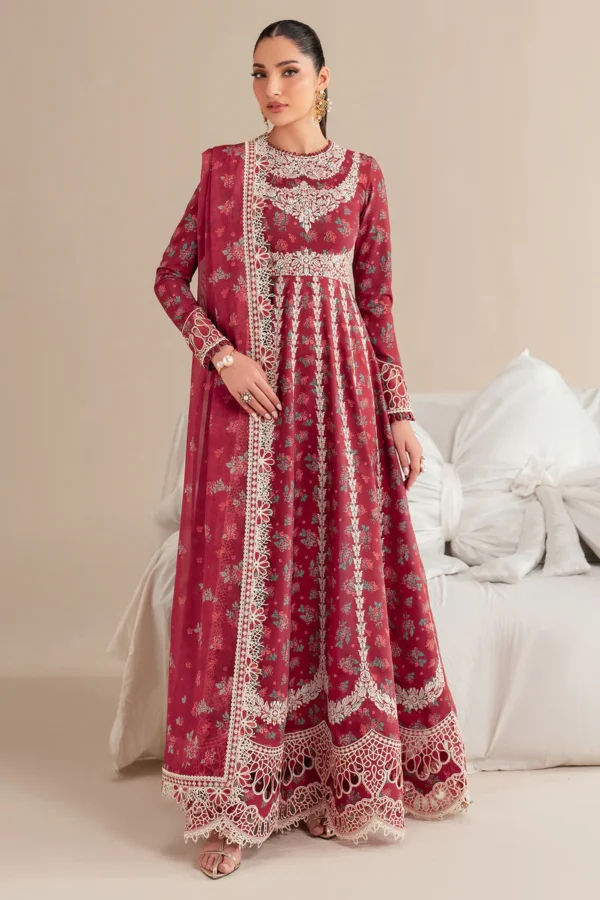 EMBROIDERED LAWN IL'25-D08 Unstitched 3-Piece Suit - Iris Luxury Lawn by Jazmin