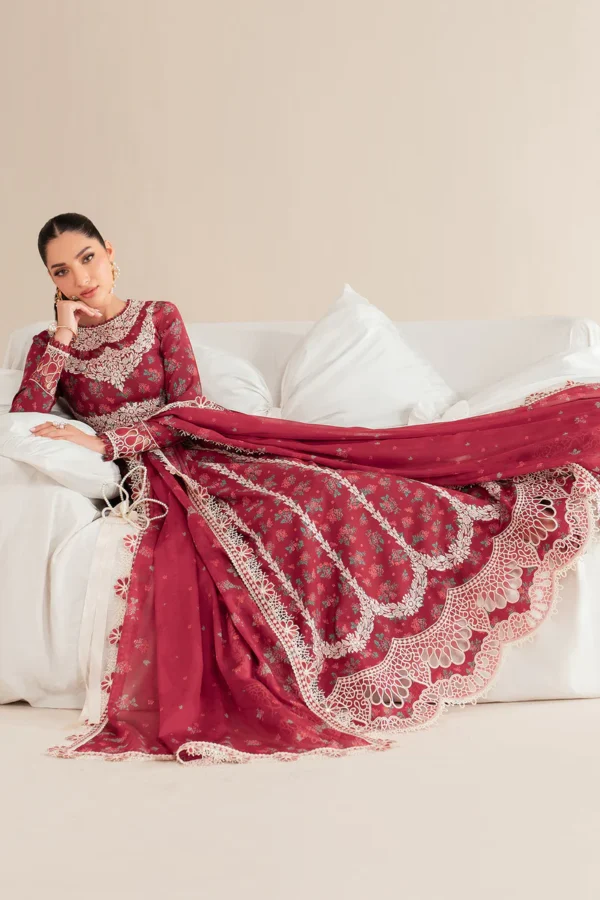 EMBROIDERED LAWN IL'25-D08 Unstitched 3-Piece Suit - Iris Luxury Lawn by Jazmin - Image 3
