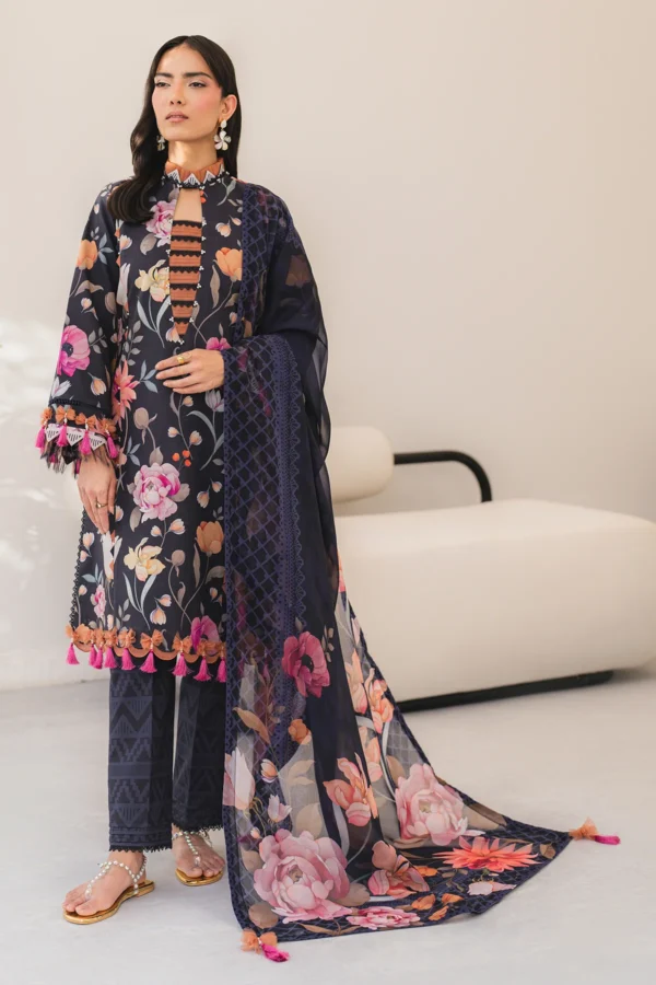 AF-PL-6047-Plush V04-D05 Digital Printed Premium Lawn Unstitched 3-Piece Suit - Sheen '25 by Alizeh - Image 5