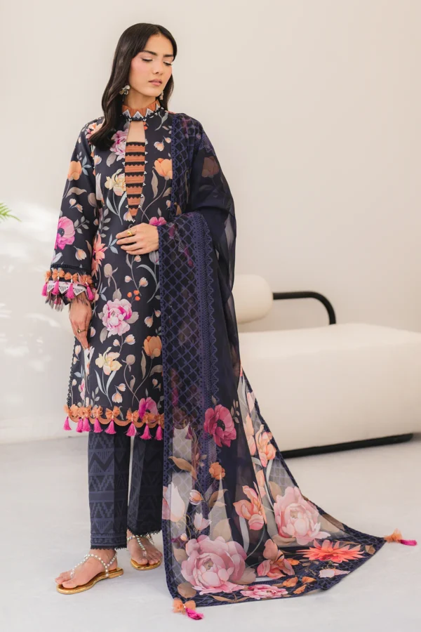 AF-PL-6047-Plush V04-D05 Digital Printed Premium Lawn Unstitched 3-Piece Suit - Sheen '25 by Alizeh - Image 3
