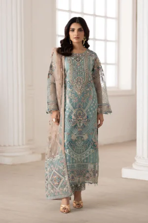 P-203 Embroidered Organza Unstitched 3-Piece Suit - Dastoor '25 by Ramsha