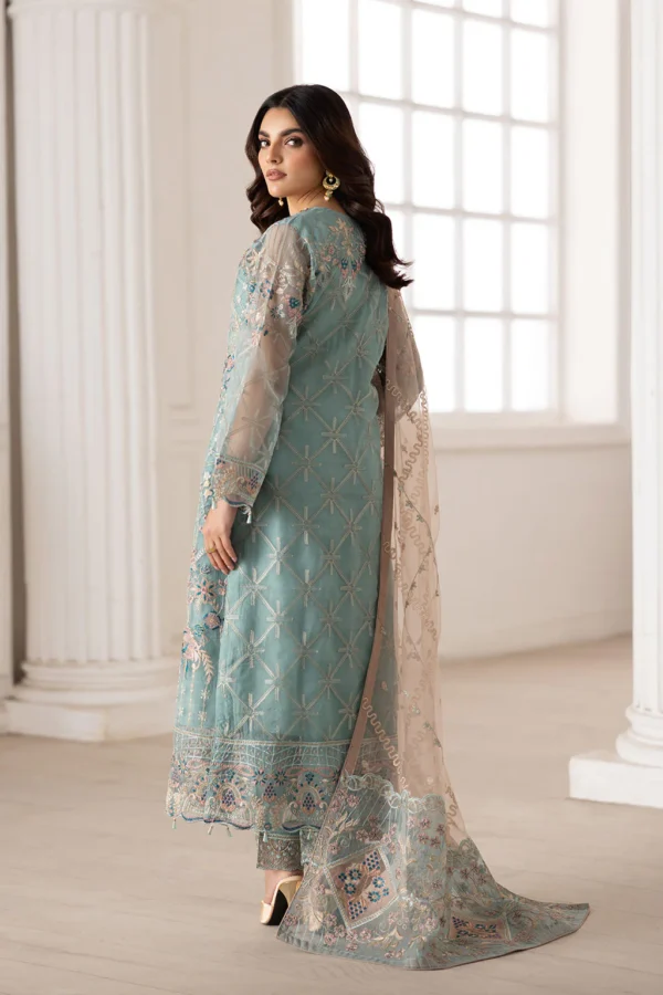 P-203 Embroidered Organza Unstitched 3-Piece Suit - Dastoor '25 by Ramsha - Image 2