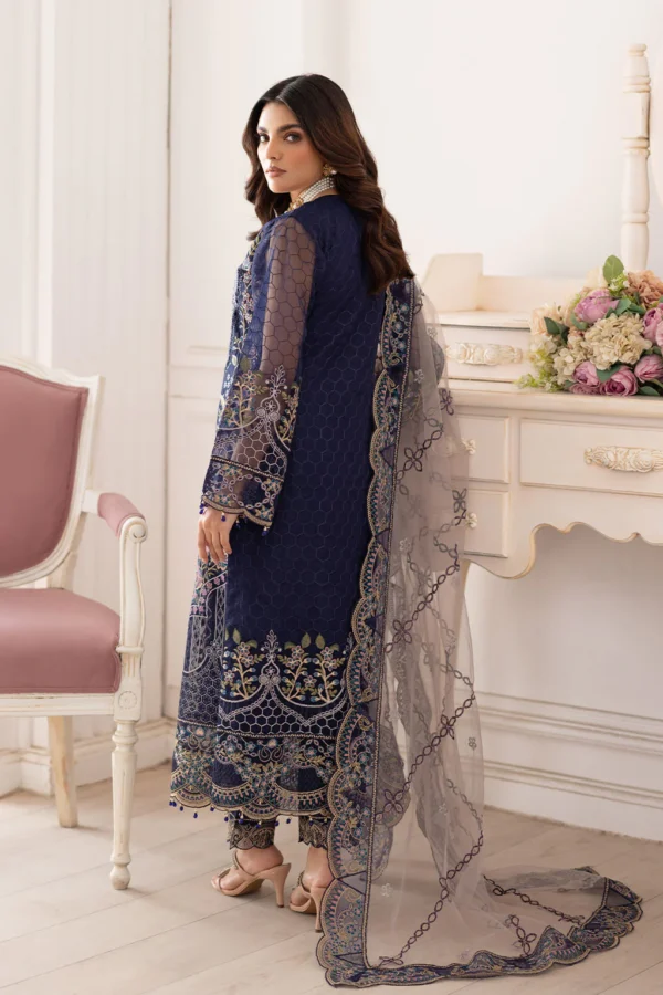 P-202 Embroidered Organza Unstitched 3-Piece Suit - Dastoor '25 by Ramsha - Image 2