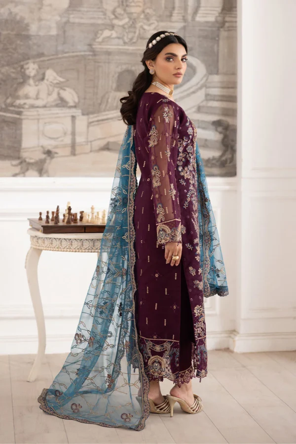 P-210 Embroidered Organza Unstitched 3-Piece Suit - Dastoor '25 by Ramsha - Image 2