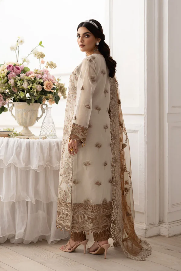 P-209 Embroidered Organza Unstitched 3-Piece Suit - Dastoor '25 by Ramsha - Image 2