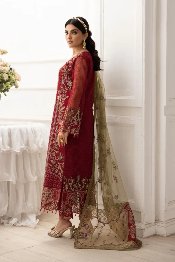 P-204 Embroidered Organza Unstitched 3-Piece Suit - Dastoor '25 by Ramsha - Image 2