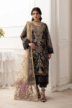P-206 Embroidered Organza Unstitched 3-Piece Suit - Dastoor '25 by Ramsha