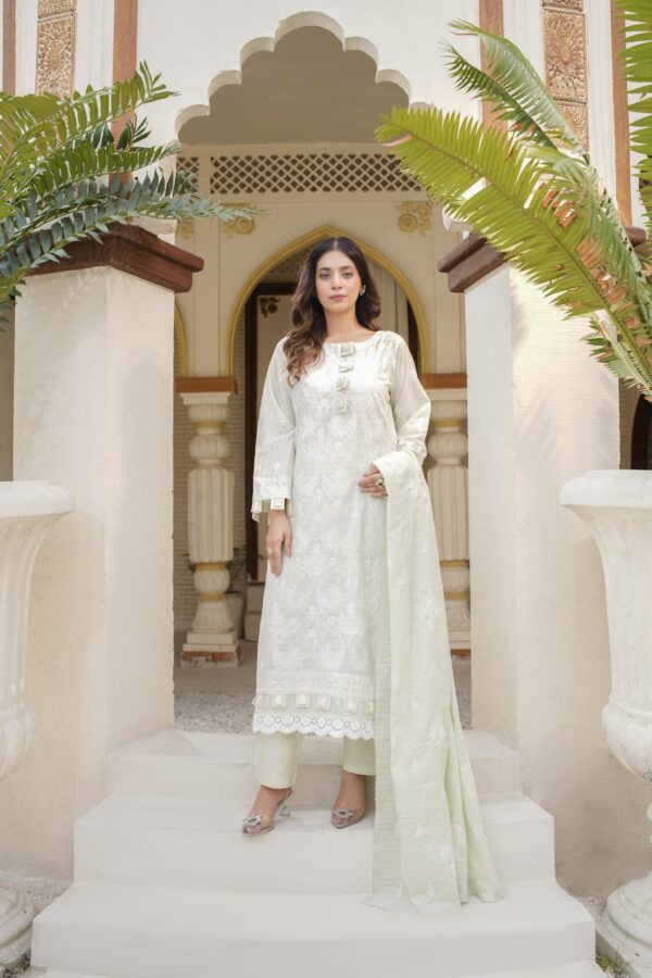 Manizay Dilkash Mumtaz Premium Embroidered Bana Dora Lawn With Embroidered Voile Lawn Dupatta M-08