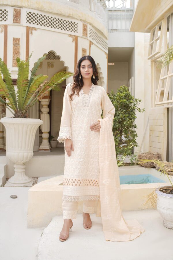 Manizay Dilkash Mumtaz Premium Embroidered Bana Dora Lawn With Embroidered Voile Lawn Dupatta M-02