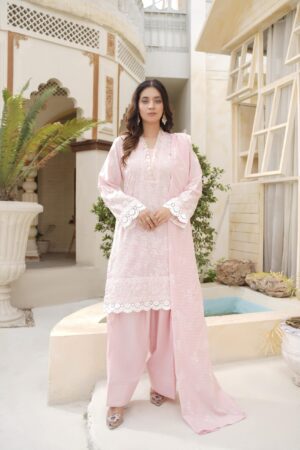 Manizay Dilkash Mumtaz Premium Embroidered Bana Dora Lawn With Embroidered Voile Lawn Dupatta M-07