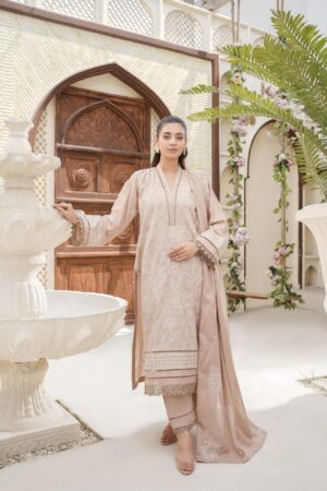 Manizay Dilkash Mumtaz Premium Embroidered Bana Dora Lawn With Embroidered Voile Lawn Dupatta M-01