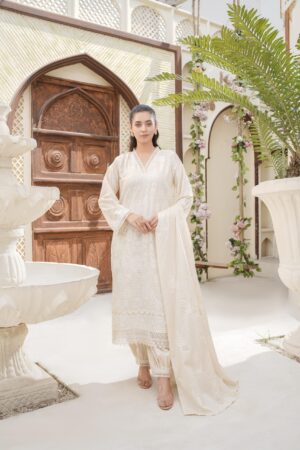 Manizay Dilkash Mumtaz Premium Embroidered Bana Dora Lawn With Embroidered Voile Lawn Dupatta M-10