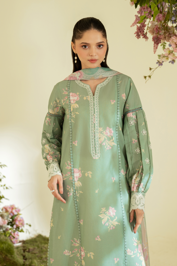 UE-453 Printed Lawn Unstitched 3-Piece Suit - Sole Mode '25 by Iznik Fashions - Image 3