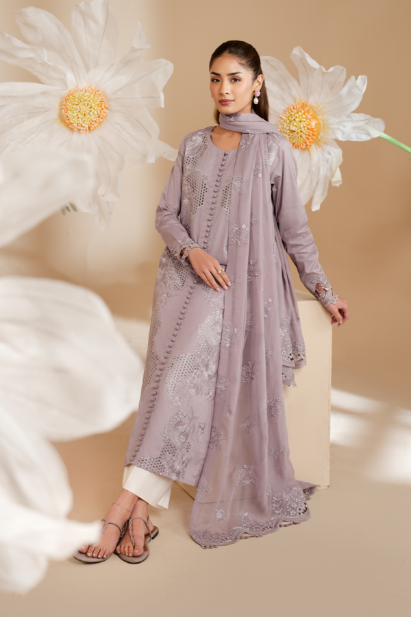 UE-464 Embroidered Lawn Unstitched 3-Piece Suit - Exclusive Lawn '25 by Iznik Fashions - Image 3